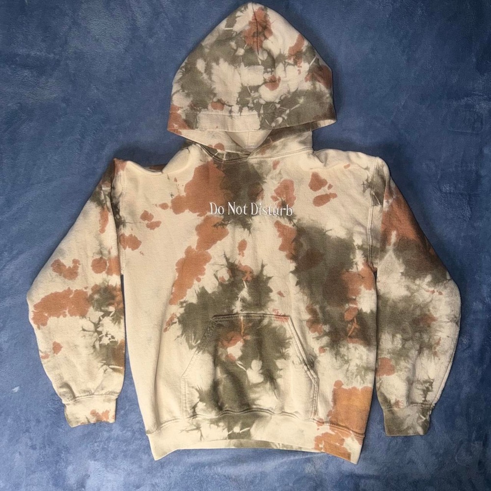 Blue Crown Do Not Disturb tie-dye hoodie